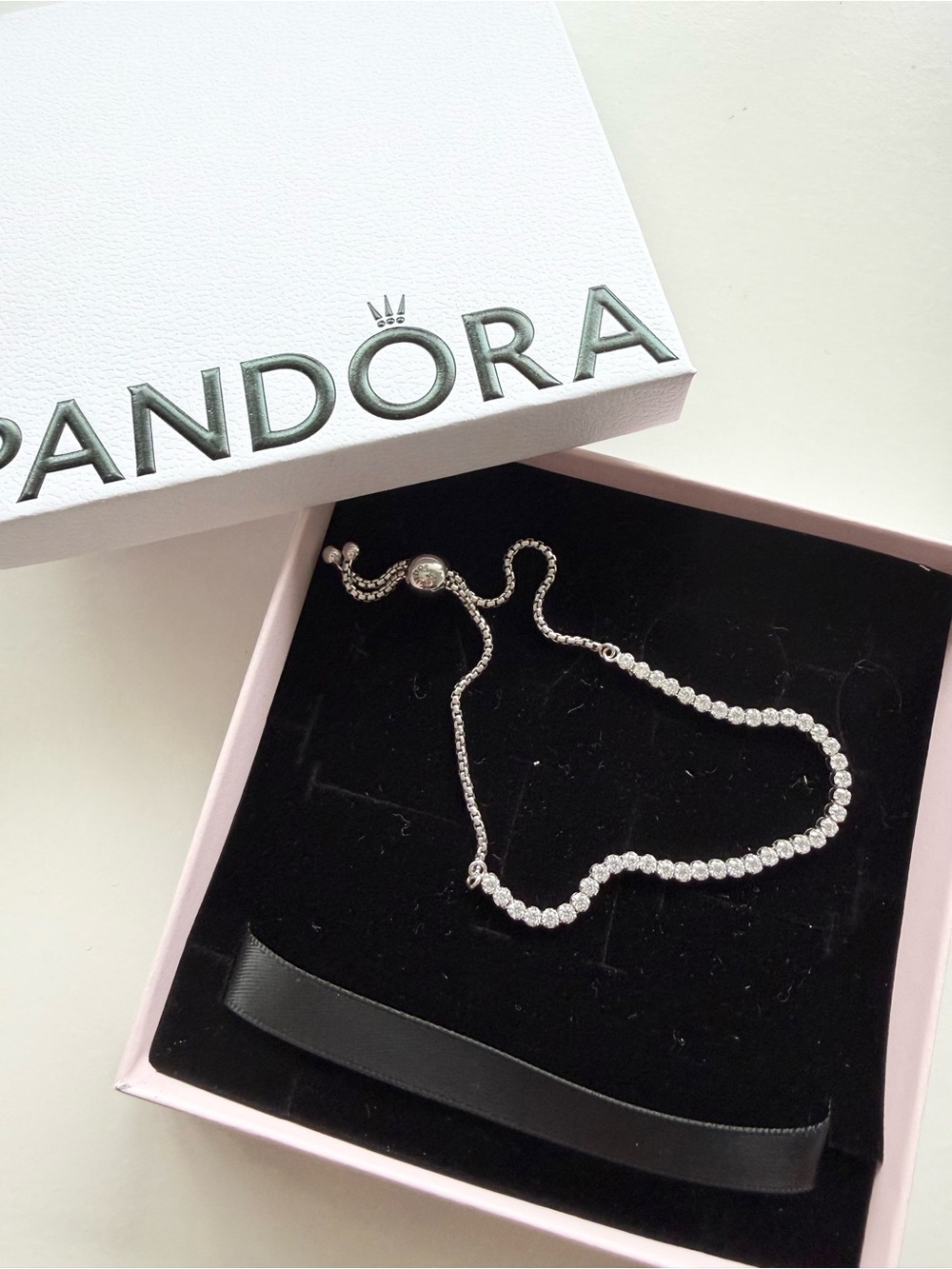 Authentic Pandora Sparkling Slider Tennis Bracelet